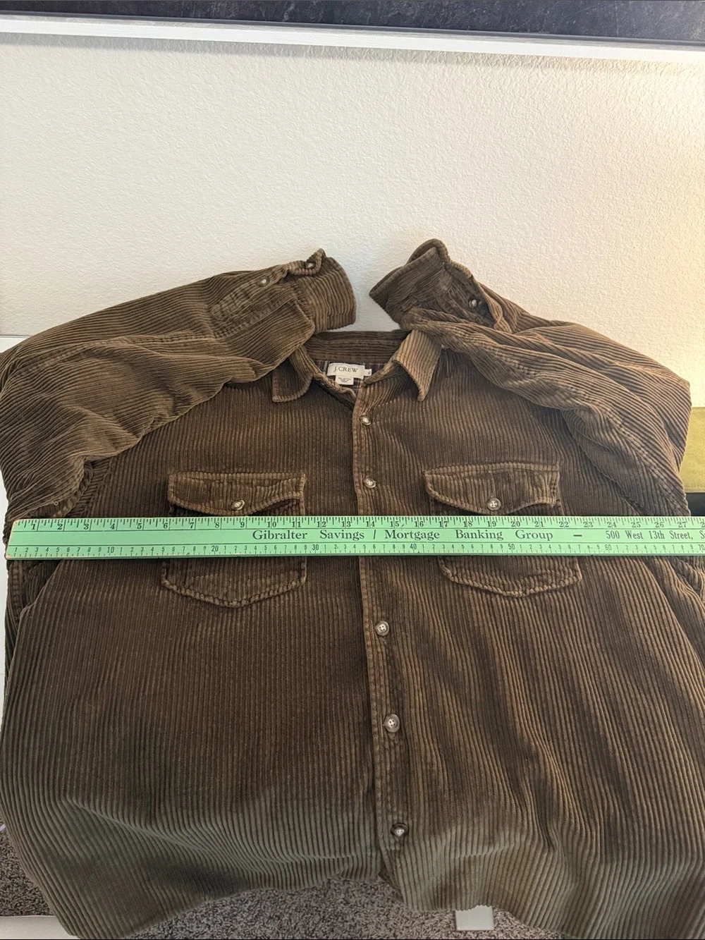 J. Crew Men’s Olive Corduroy Button-Front Shirt Jacket Size XL